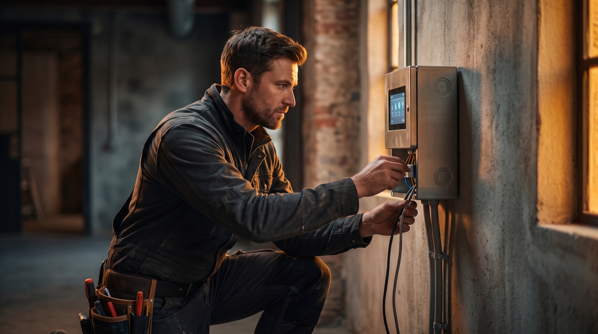 A Livewire electrician installing a smart consumer unit